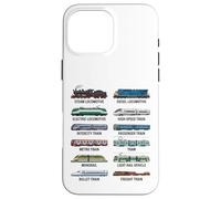 Tipi di treni Tabella dei veicoli ferroviari educativi per bambini Custodia per iPhone 16 Pro Max