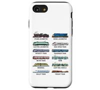 Tipi di treni Tabella dei veicoli ferroviari educativi per bambini Custodia per iPhone SE (2020) / 7/8