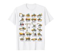 Tipi di Veicoli da Costruzione Tabella macchinari Pesanti Maglietta