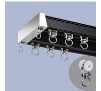 TIPIACE Binario Doppio per Tende di Lusso - Binario Connesso Pesante con Tecnologia Nano Silenzio per Casa e Ufficio, Montaggio a Soffitto o Parete, Lunghezza Personalizzata (Black)