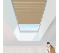 TIPIACE Hard-Wired o Ricaricabile Motorized Cellular Shades Tende a nido d'ape senza fili Full Blackout Fabric Window Shades per il lucernario (Coffee 93021H)