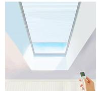 TIPIACE Motorised Roller Blinds with Wired or Rechargeable Battery - Honeycomb Fabric Waterproof Blackout Complete for Skylights, Custom Sizes (White 93021A)