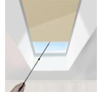 TIPIACE Nido d’ape cellulare manuale del tetto lucernario, Mezzo Blackout per tenda di stoffa impermeabile per Skylight, dimensioni personalizzate(Coffee 93020G)