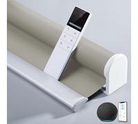 TIPIACE Smart Hard-Wired o Ricaricabile Tende Motorizzate Lavora con Alexa, Telecomando Full Blackout Tende in Tessuto Impermeabili Ombre per Windows (Light Coffee 82010T)