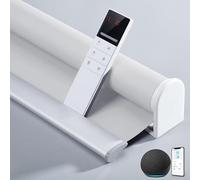 TIPIACE Smart Hard-Wired o Ricaricabile Tende Motorizzate Lavora con Alexa, Telecomando Full Blackout Tende in Tessuto Impermeabili Ombre per Windows (Pure White 82010G)