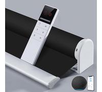 TIPIACE Smart Hard-Wired o Ricaricabile Tende Motorizzate Lavora con Alexa, Telecomando Full Blackout Tende in Tessuto Impermeabili Ombre per Windows (Black 82010M)