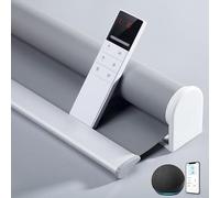 TIPIACE Smart Hard-Wired o Ricaricabile Tende Motorizzate Lavora con Alexa, Telecomando Full Blackout Tende in Tessuto Impermeabili Ombre per Windows (Light Grey 82010L)