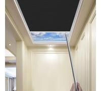 TIPIACE Tenda a nido d'ape manuale, in tessuto oscurante, per lucernario, dimensioni personalizzate (Black 93021N)