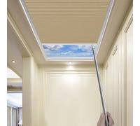 TIPIACE Tenda a nido d'ape manuale, in tessuto oscurante, per lucernario, dimensioni personalizzate (Brown 93021H)