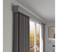 TIPIACE Tenda a pista con doppio binario e mantovana per montaggio a parete per soggiorno camera da letto e lunghezza personalizzabile (Grey)