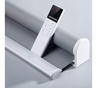 TIPIACE tende motorizzate ricaricabili Full Blackout spesse tonalità impermeabili del tessuto per la casa, dimensioni personalizzate (grigio chiaro W150 x H160 cm)