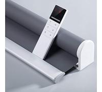 TIPIACE tende motorizzate ricaricabili Full Blackout spesse tonalità impermeabili del tessuto per la casa, dimensioni personalizzate (grigio scuro W150 x H230 cm)