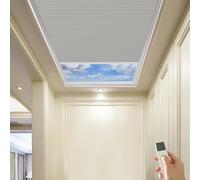 TIPIACE Tende per Lucernari Motorizzate a Batteria Ricaricabile (Nuovo Upgrade) - Tessuto Honeycomb Blackout Completo, Adatto per finestre in camera, Misure Personalizzate (Light Grey 93021E)