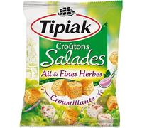 Tipiak - Crostini di pane per insalata, aglio ed erbe croccanti, 50 g (confezione da 4)