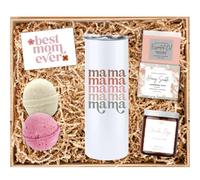 Tipit Drinkware New Mom Gift Set - Bicchiere Mom Est 2022 - New Mommy Spa Bath Set - La migliore idea regalo Mamma per la prima volta e futura mamma - Cestino per la doccia con bomba da bagno