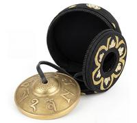Tipitaka Campane tibetane Tingsha con custodia, realizzate a mano in Nepal, campane per meditazione e guarigione del suono, 6,5 cm, per la guarigione del suono e la consapevolezza, strumento di