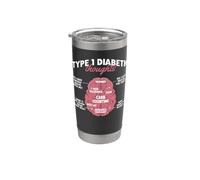 Tipo 1 Pensieri diabetici Consapevolezza del diabete Sopravvissuto guerriero Bicchiere termico in acciaio inox doppia parete