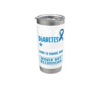 Tipo 2 Diabete Consapevolezza Mese Guerriero Survivor Fighter T2D Bicchiere termico in acciaio inox doppia parete