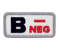 Tipo B negativo Gruppo sanguigno tattico con Fissaggio Chiusura a uncino e asola Ricamata Toppa, rosso e nero