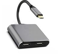 Tipo C A 2 HDTV Splitter 4K Adattatore di Uscita Video Per Il Computer Portatile Espansione Del Lavoro Multiplo HUB Doppio Monitor USB C Hub Per Il Computer Portatile