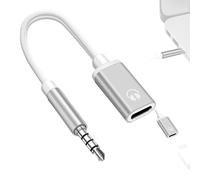 Tipo C a 3,5 mm Headphone Car Stereo Cord -Female Flat Head Earphone to Round Head Adapter | Tipo - Adattatore per auricolari convertitore C, 3,5 mm maschio di tipo C convertitore per cuffie femminili