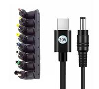 Tipo C a DC5521 5,5 x 2,1 mm cavo di alimentazione da 3,3 piedi 8 punte intercambiabili PD5V-20V per opzioni di vari dispositivi elettronici