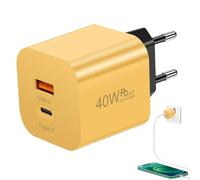 Tipo C Caricabatterie PD 40W Caricatore Veloce Per Smartphone | Caricabatteria da parete per telefoni per viaggiatori Tecnologia di lavoro da casa amanti dei giocatori Tavolino da notte