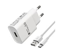 Tipo-C - Caricatore rapido per Samsung Galaxy A14, A13, A15, A12, 4G/5G, S10, S9, S8, A04S, A05S, A33, A23, A32, A21S, A53, S24, S23, S22, S21, S20. Compatibile con Xiaomi Note9, Huawei. con cavo da 2