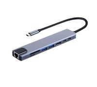Tipo C, Stazione Di Cottura USB C - Ethernet USB C Multiport Adattatore, Docking Station 8 In 1 Trasferimento Dati Ad Alta Velocità | 5 GBPS 4K Porte Dati USB Per Tastiera Del Cammar
