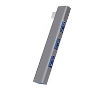 Tipo di alluminio ad angolo retto USB 4 porte USB3.0 C e USB2.0 Spazi di connessione simultanea dispositivo di progettazione efficiente Hub USB in lega di alluminio
