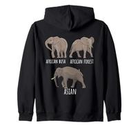 Tipo di Elefanti Specie per Africa Fauna Selvatica Gli Amanti degli Animali Felpa con Cappuccio