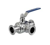 Tipo di manicotto for carta a tre vie con valvola a sfera sanitaria in acciaio inossidabile 304 da 19 mm 25 mm 32 mm 38 mm for diario alimentare fatto in casa(38mm,L Type)