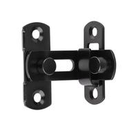 Tipo di serratura della porta con fibbia a bullone, fermo Non perforato per armadio, fermo scorrevole, staffa di interruttore in acciaio inossidabile con vite, 1 pezzo(Flat Small Black)