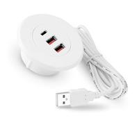 Tipo rotondo del foro due USB incorporato del caricatore di USB dello scrittorio dell'ufficio multiuso del hub di C