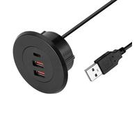 Tipo rotondo del foro due USB incorporato del caricatore di USB dello scrittorio dell'ufficio multiuso del hub di C