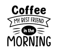 tipografia del caffè Adesivi murali in PVC 67.2x70.9cm Non danneggia la superficie della parete Nero