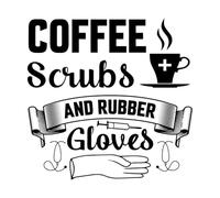 tipografia del caffè scrub per il caffè e guanti di gomma Adesivi murali in PVC 67.2x68.5cm Diverse opzioni di dimensioni Nero