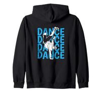 Tipografia di danza ripetuta con la silhouette di Breakdance Felpa con Cappuccio