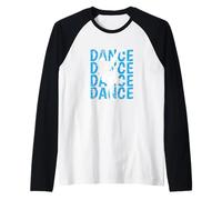 Tipografia di danza ripetuta con la silhouette di Breakdance Maglia con Maniche Raglan