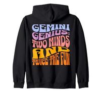 Tipografia Gemini Genius Two Minds Twice The Fun Zodiac Felpa con Cappuccio