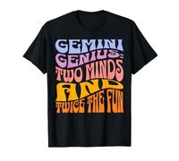 Tipografia Gemini Genius Two Minds Twice The Fun Zodiac Maglietta