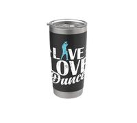 Tipografia Live Love Dance Bicchiere termico in acciaio inox doppia parete