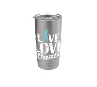 Tipografia Live Love Dance Bicchiere termico in acciaio inox doppia parete