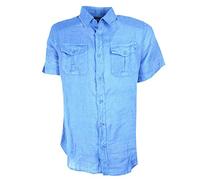 TIPO'S Camicia Uomo Manica Corta Puro Lino Made in Italy