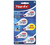 Tipp-Ex, Mini Pocket Mouse, Bianchetto a Nastro, Cancelleria Scuola e Ufficio, Correttori a Nastro, Confezione da 6 Unità
