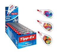 Tipp-Ex, Mini Pocket Mouse, Bianchetto a Nastro con Decorazioni Assortite ad Asciugatura Rapida, Correttori 6m x 5mm, BIC, 10 Unità