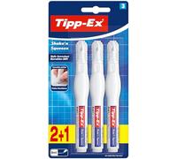 Tipp-Ex Shake 'N Squeeze, Bianchetto A Penna Liquido, Correttore Scuola, Maneggevole E Tascabile, Confezione Da 3 Unità (3X8Ml), Bic, Beige, 2 + 1 correttore