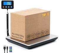 TIPRE Bilancia Postale Digitale 200kg/440lb con Funzione Hold e Tare, Display LCD Esteso per Piccole Imprese, Magazzini, Casa, Bagagli, Batteria e Cavo di Ricarica Inclusi
