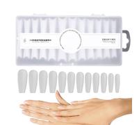 Tips per unghie acriliche, Tips per unghie in acrilico - Top per unghie finte ultra sottili da 240 pezzi,12 misure, punte per unghie a mezza copertura, set di estensioni per unghie facili e senza trac
