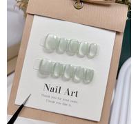 Tips per unghie, unghie finte, tips art, Breve stampa nera fatta a mano for occhi di gatto sulle unghie Glitter indossabili Unghie finte Decorazione a copertura totale Suggerimenti for unghie finte fo